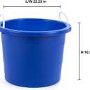 United Solutions Easy-Access Storage Rope Handle Tub, 19 Gallon, Blue, 2 Count (TU0335)