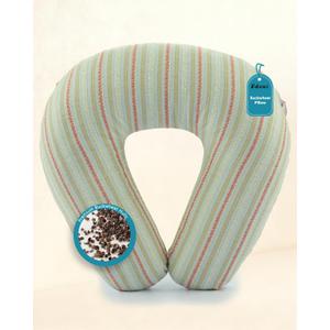 Buckwheat U Shaped Neck Pillow - 12''x12'' Adjustable Cervical Support Pillow with Breathable Buckwheat Hulls, Removable Cotton Cover, Ideal for Airplane, Office or Home Use (Grey)