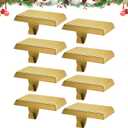 Christmas Stocking Holders for Mantle, Weighted Stocking Hangers, Christmas Stocking Hooks for Tables, Window Fireplace Mantle Decoration(Gold,8PCS)