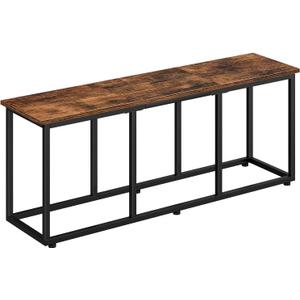 HOOBRO Dining Bench, 47.2 Inch Dining Table Bench, Industrial Style Kitchen Bench, Steel Frame, Easy to Assemble, for Kitchen, Dining Room, Rustic Brown and Black BF45CD01