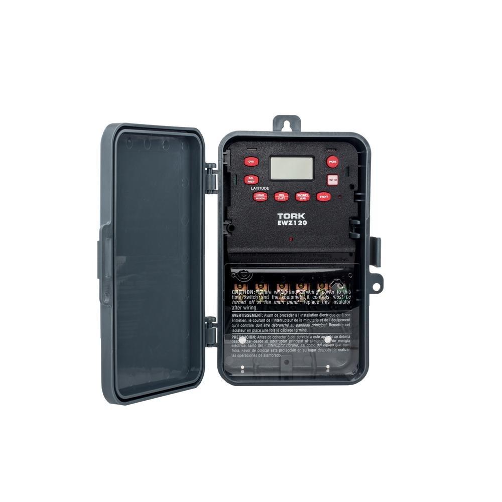NSI EWZ120 Series EWZ Tork Multipurpose Control Astronomic 7 Day Time Switch, 120-277 VAC Input Supply, 1 Channel, SPDT Output Dry Contact, #8 - #16 AWG