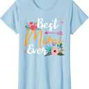 Best Mimi Ever Flower Wreath Tribal Arrows Gift Women Shirt T-Shirt (X-Small, Baby Blue)
