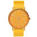 Men's Watch Ultra-Thin Minimalist Waterproof-Fashion Watch for Men or Women with Silicone Band Wrist Watches 1100 Yellow White