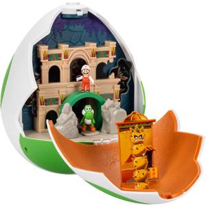 The Super Mario Galaxy Movie  9-Inch Yoshi Egg Playset with 1.5 Yoshi and Exclusive Fire Mario Action Figures, Opens to Reveal Double-Sided Playset!
