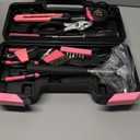 MARTCOLOR 58 Piece Household Tool Set, General Household Hand Tool Kit with Plastic Toolbox Storage Case, All Purpose Household Tool Kit for Women, Girls and Ladies, Pink