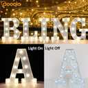 2 x Pooqla Light Up Letters, LED Marquee Letters for Silver Birthday Decorations, Battery Powered Night Light Teenager Girl Room Decor, Gift for Girls Boys Wedding Bedroom Christmas Party Decor, Letter U