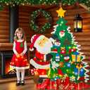 DIY Felt Christmas Tree for Toddlers, 3.2Ft Montessori Felt Christmas Trees Set with Ornaments, Toddler Felt ChristmasTree with Lights Gifts Party Supplies, DIY Wall Xmas Tree Christmas Decorations