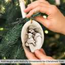 7 x Christian Christmas Ornaments 2026, Religious Gifts Idea for Women Friends Jesus and Lamb Double, Sided Ceramic Christmas Ornaments Holiday Keepsake Christian Gifts for Women Faith Catholic