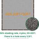 50% 20 X 20 FT Black Shade Cloth, Outdoor Woven Sun Shade with Grommets, Durable Breathable Netting Shading Antifreezing for Patio, Garden, DIY Home, Plants Cover, Greenhouse, Dog Kennel
