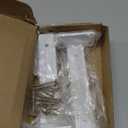 4 Pack - 4 inch White Hidden L Shelf Bracket (1/5 Inch Thicked) Iron Floating Shelf Brackets Rustic Industrial Metal Brackets for Shelf Support