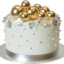 ASTARON 20 Pcs Ball Cake Topper Decorations Mini Balloons Cake Topper Sticks Gold Cake Picks Cake Balls for Graduation Wedding Birthday Cake Decorations