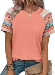 WIHOLL Summer Tops for Women 2026 Trendy Short Sleeve Shirts Crew Neck Tops Curved Hem Fashion Clothing XL