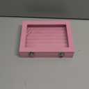 Vicoter Rings Organizer Tray 7 Slots Velvet Jewelry Earring Storage Box with Transparent lid Jewelry Display Case for Girls Wife Mom Women (Pink)