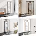 SCWF-GZ 47x14 Mirror Rectangle Full Body Length Door Hanging Wall Mounted Metal Aluminum Alloy Frame Dressing Make-up Mirrors for Entryway Bedroom Bathroom Living Room 47 14 inch Black