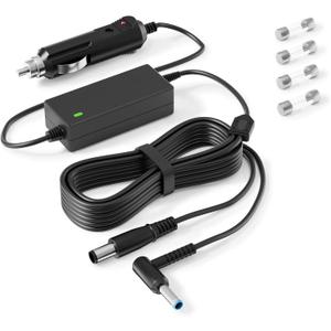 VHBW Car Charge Replacement for HP Laptop Car Charger 90W Compatible with HP 15 17 Spectre Pavilion Envy EliteBook X360 Touchsmart 15 13 M6 Stream 11 13 14 Chromebook 11 G4 G5 EE Vehicle Charger