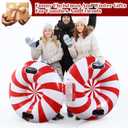 Vertintong Large 35" Inflatable Snow Tube for Adults, Christmas Snow Sled with Handles and Heavy Duty Bottom, Fun Winter Outdoor Gifts for Sledding Tubing Sports
