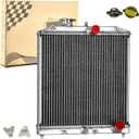 3 Row Aluminum Radiator Compatible with 1992-2000 Honda Civic EG EK Del Sol Integra D16 D15 B16 B18 1992 1993 1994 1995 1996 1997 1998 1999 2000 Full Aluminum Radiator for Honda