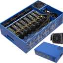 GPU Mining Rig Case, Complete Mining Systerm for ETC/Ergo/Raven Coin Crypto Mining with 8 GPU Mining Motherboard, 1800W PSU(110v-220v), 8 Fans, RAM, SSD, CPU(Excluding GPUs) -Blue