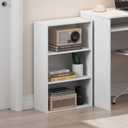 Furinno Basic Book Shelf, 3-Tier Bookshelf, Cube Storage Organizer Bookcase with Open Shelf, 7 x 17 x 26, for Living Room, Bedroom, Home Office, White