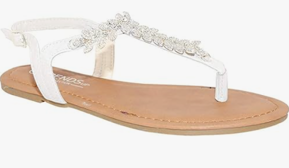 Womens T-Strap Buckle Flats Sandals (8)