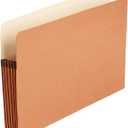 Amazon Basics Expanding Accordion File Folder Organizer, Legal Size, 5-1/4 Inch Expansion, Document Storage, Reinforced, Large Capacity, Red, 50-Pack, 9.5 x 14.8 Inches