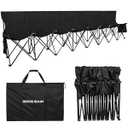 G GOOD GAIN Portable Soccer Bench - Team Bench Soccer 8 Seats with Bag, Sideline Folding Bench, Folded Chair Seating 8 for Football Camp Outdoor Sport Events, Team Chairs for Adults, Black