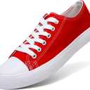 Canvas Shoes for Women Casual Low Top Sneakers Fashion Womens Tennis Shoes for Everyday Wear (Size 9, Red)