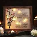 Gerrii Sympathy Memorial Gifts Red Cardinal Bereavement LED Memorial Gifts for Loss of Loved One Wooden Shadow Box 10'' x 8'' in Poem and Light for Mom Dad Father Funeral Bereavement(Retro Style)