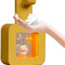 Kids Automatic Foam Dispenser - Lovely Soap Dispenser for School Bathroom Kitchen Office, Waterproof USB Rechargeable Hand-Free 13.5oz, Children Birthday Gift, Yellow Cat