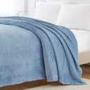 BOURINA Fleece Blanket Flannel Throw Blanket (Blue,Throw Size) Lightweight Cozy Microfiber Blanket for Sofa, Couch, Bed, Camping, Travel, 50x60 inches