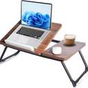 Adjustable Lap Desk for Bed - Portable Laptop Tray Table with Foldable Legs, Phone Slot & Cup Holder - Lightweight & Sturdy Breakfast, Work, Study Table for Sofa, Couch, Floor