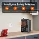 Comfort Zone Electric Portable Milkhouse Style Utility Space Heater with Adjustable Thermostat, Overheat Protection, and Safety Tip-Over Switch, Ideal for Garage or Greenhouse, 1,500W, CZ798BK