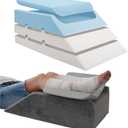 LOFE Leg Elevation Pillows for After Surgery - Adjustable Knee Replacement Pillow 6 Heights, Cooling Leg Wedges for Elevation for Swelling, Double Leg Pillow for Knee Surgery Recovery (Grey)