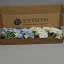 ZYTUYO 2PCS White & 2PCS 20" Light Blue Hydrangea Artificial Flowers Real Touch Faux Hydrangeas with Long Stem for Spring Home Decor Baby Shower Floral Arrangement Kitchen Party Wedding Xmas Decor