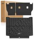 3W Backrest Liner & Cargo Liner for Jeep Wrangler 4XE 2021-2025 2026 (Non JL/JK), All Weather TPE Rubber Heavy Duty Car Liner Trunk Mat Wrangler 4XE Accessories (Hybrid & 4 Door with Subwoofer)