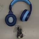 iClever BTH12 Kids Bluetooth Headphones,Colorful LED Lights Kids Headphones Wireless,74/85dBA Safe Volume,85H Playtime,Fast Charging,Bluetooth 5.2,Over Ear,Built-in Mic for iPad/Tablet/Airplane,Blue