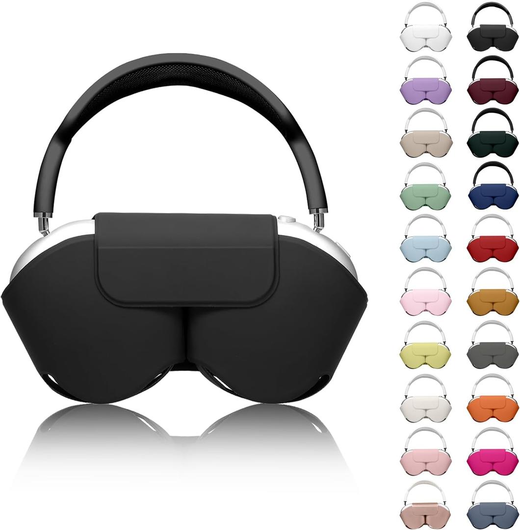 for Apple Airpods Max Case, Smart Case Cover Accessories with Sleep Mode Made by PU Leather Original Replacement Carrying Case for Airpod Pro Max Headphones, Black