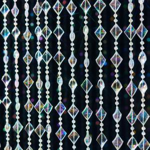 Colorful Crystal Beaded Curtain Hanging Door Beads String Curtain 36 Strands Decorative Shiny Clear Acrylic Iridescent Diamond Cut Room Divider for Doorway Party Home Decor (3FTx6.5FT)