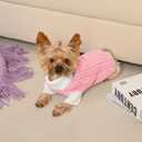 Lorehelina Dog Sweater for Small Dogs Argyle Cable Knit Turtleneck Pullover Winter Clothes for Boys Girls Stretch Chihuahua Yorkie Puppy Christmas Doggie Pet (XS, Pink)
