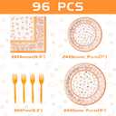 2 x K1tpde Fall Bandana Party Tableware - 96PCS Cholo Gangsta Theme Orange Paper Plates Set Disposable Dinnerware Paper Napkins Forks for Western Cowboy Autumn Birthday Party Supplies Decoration, 24 Guest