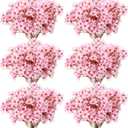 Tigeen 36 Pcs Artificial Cherry Blossom Flower Silk Cherry Blossom Branches 15.7 Inch Fake Floral Branches Bundles Faux Flower Stems for Vase Home Wedding Table Centerpiece (Pink)