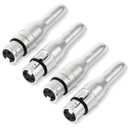 XLR 3 Pin Female to 1/4" 6.35mm Female Jack Socket Audio Adapter, Professional Grade Conversion Adapters, Audio Cable Mic Cord Adapter Plug, Silver 4-Pcs