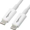 Amazon Basics USB-C to USB-C Fast Charger Cable, 480Mbps Speed, USB-IF Certified, for Apple iPhone 16/15, iPad, Samsung Galaxy, Tablets, Laptops, 9 Foot, White