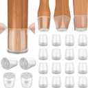 BALEINE Silicone Chair Leg Floor Protectors, Stool Leg Protectors Cap, Chair Leg Caps for Hardwood Floors (Clear-16pcs, Round S)