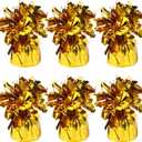 6 Pack Gold Balloon Weights Metallic Holder Anchors Balloon Holder Weights for for Birthday 2025 Graduation Party Christmas Wedding Celebration Decoration (Gold)