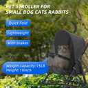 Pet Stroller Oxford Cloth Foldable Dog Strollers for Small Dogs and Cats Suitable for All Road Surfaces Wide-View Panoramic Window 4 Wheels with Brakes Portable Design, Easy to Store (Black)