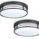 WISBEAM 13 Inch LED Ceiling Lighting Fixture, 23W Black Flush Mount Ceiling Light with 5CCT(2700K/3000K/3500K/4000K/5000K), Dimmable LED Light Ceiling Mount for Kitchen Bathroom Hallway, 2 Packs