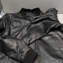 Varsity Style Leather Bomber Jacket Men - Casual Fashion Real Suede Classic MA-1 Leather Jacket Men, Size 2XL