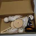 Halloween Decorations Indoor, Set of 3 Primitive Halloween Ghosts with Witch Hat Bat on Wooden Stand Spooky Halloween Table Decor Table Centerpieces, Tiered Tray Decor, Shelves Mantels