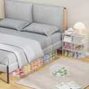 Kitsure Thicker & Sturdier Shoe Boxes - 12 Pack White Clear Plastic Foldable Storage Organizer with Magnetic Door, Reinforced Heavy-Duty Design for Sneakers, Toiletries & Accessories, 13.2"x9.8"x7.3"